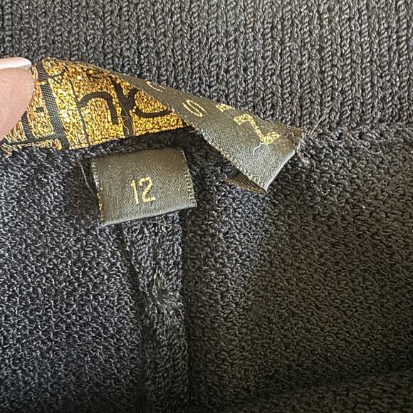 St. John Basics Black Santana Knit Pull On Pants SZ 12 Vintage Capsule Wardrobe - Picture 6 of 13